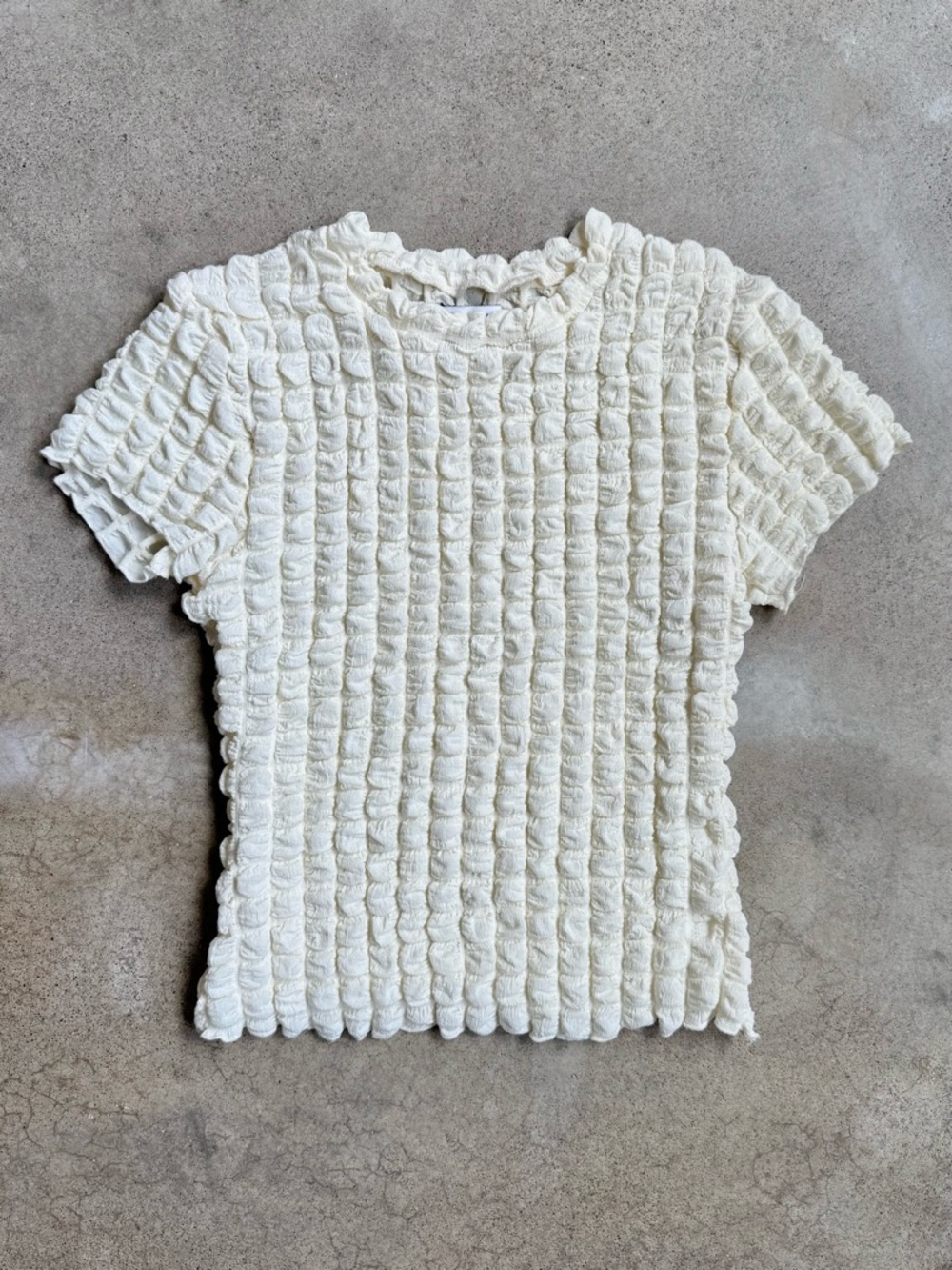 Topshop Cream Bubble Top